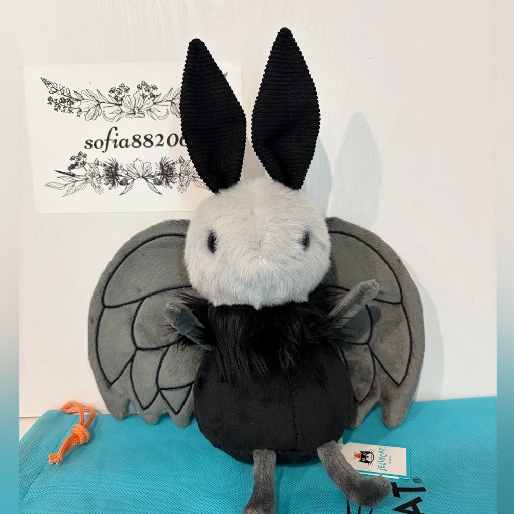 Jellycat MIFF MOTHMAN - Medium 8" + Dust Bag - Authentic - Brand New with Tags